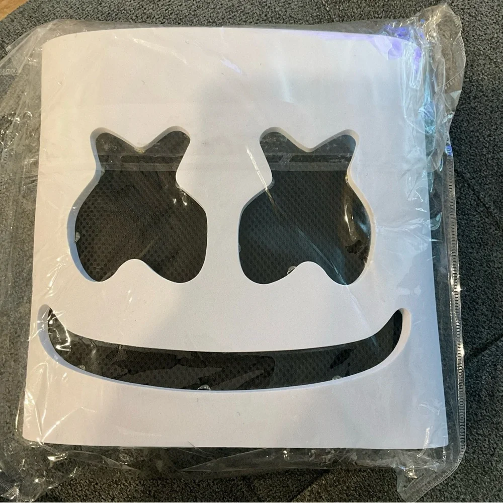 Marshmello Face Helmet | Foam | LED | Costumes | Halloween